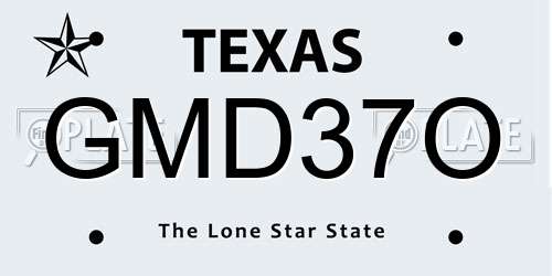 GMD37O Texas License Plate
