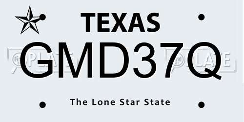GMD37Q Texas License Plate