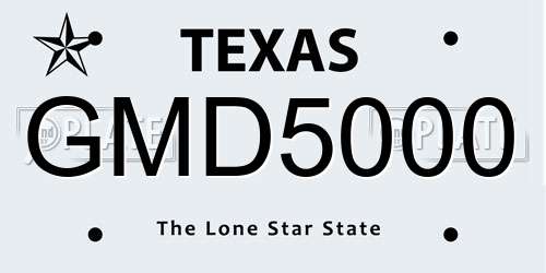 GMD5000 Texas License Plate