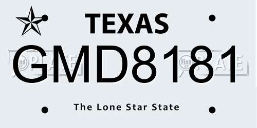 GMD8181 Texas License Plate