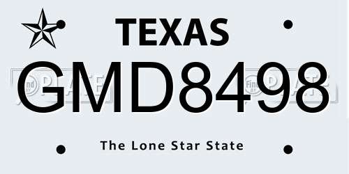 GMD8498 Texas License Plate