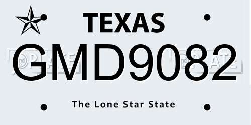 GMD9082 Texas License Plate