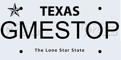 GMESTOP Texas License Plate