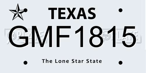 GMF1815 Texas License Plate