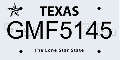 GMF5145 Texas License Plate