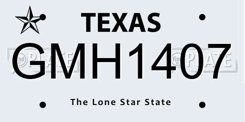 GMH1407 Texas License Plate