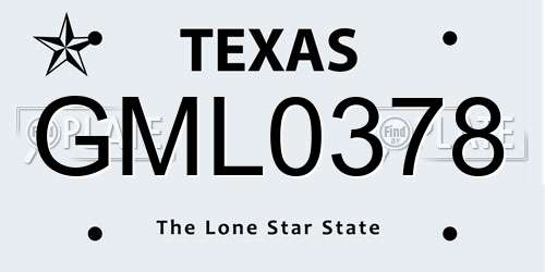 GML0378 Texas License Plate