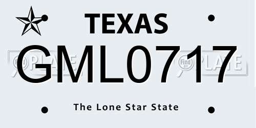 GML0717 Texas License Plate