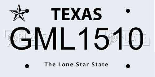 GML1510 Texas License Plate