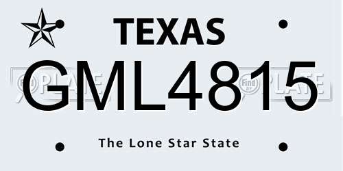 GML4815 Texas License Plate