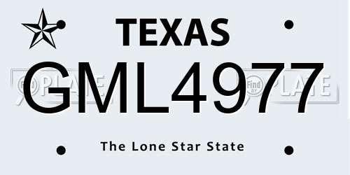 GML4977 Texas License Plate