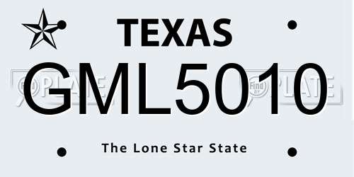 GML5010 Texas License Plate