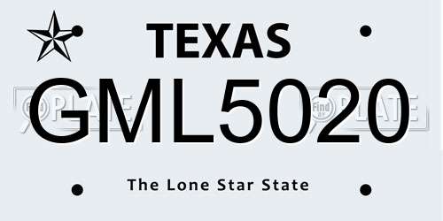 GML5020 Texas License Plate