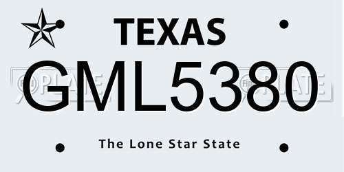 GML5380 Texas License Plate