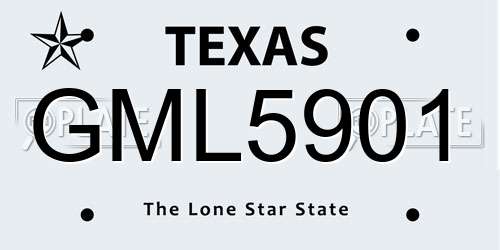 GML5901 Texas License Plate
