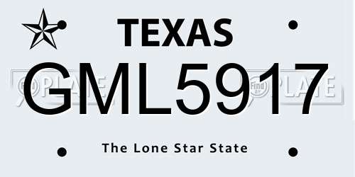 GML5917 Texas License Plate