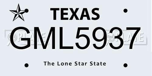 GML5937 Texas License Plate