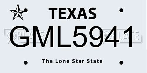 GML5941 Texas License Plate
