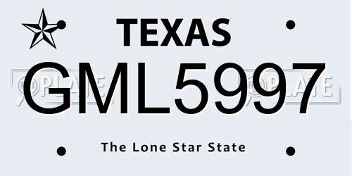 GML5997 Texas License Plate