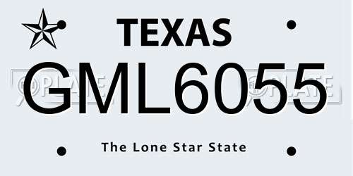GML6055 Texas License Plate