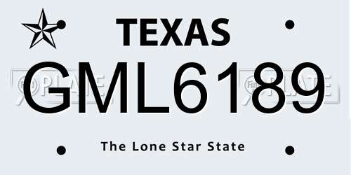 GML6189 Texas License Plate