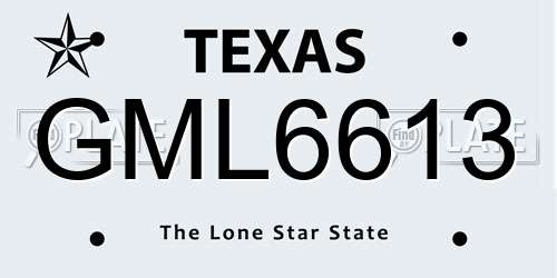 GML6613 Texas License Plate