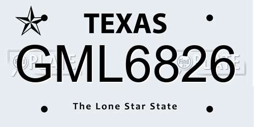 GML6826 Texas License Plate