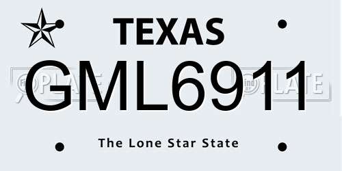 GML6911 Texas License Plate