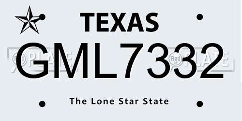 GML7332 Texas License Plate