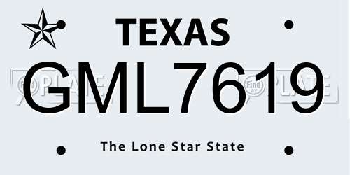 GML7619 Texas License Plate