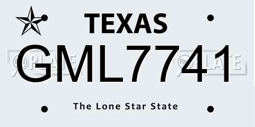 GML7741 Texas License Plate