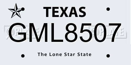GML8507 Texas License Plate