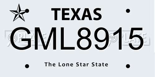 GML8915 Texas License Plate