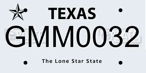 GMM0032 Texas License Plate
