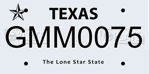 GMM0075 Texas License Plate