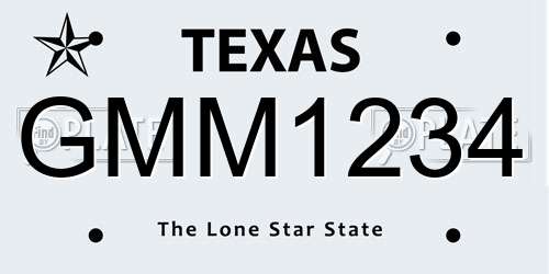 GMM1234 Texas License Plate