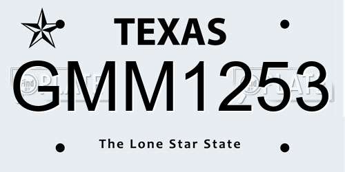 GMM1253 Texas License Plate