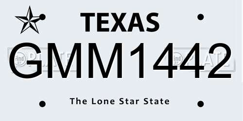 GMM1442 Texas License Plate