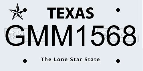 GMM1568 Texas License Plate