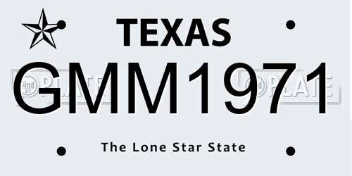 GMM1971 Texas License Plate