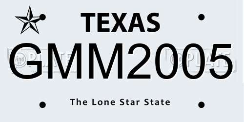 GMM2005 Texas License Plate