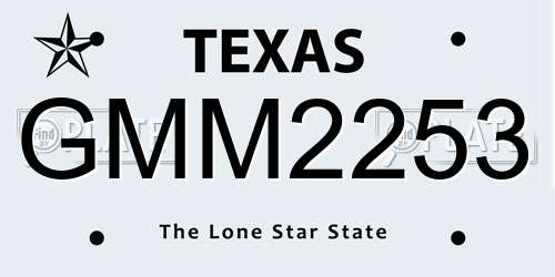 GMM2253 Texas License Plate