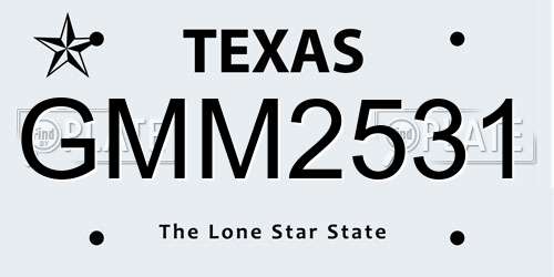 GMM2531 Texas License Plate
