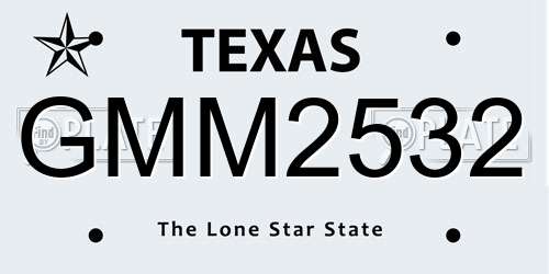 GMM2532 Texas License Plate