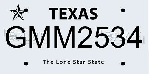 GMM2534 Texas License Plate