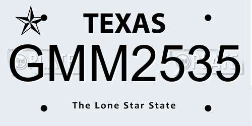 GMM2535 Texas License Plate