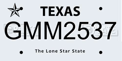 GMM2537 Texas License Plate