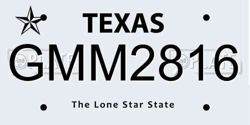 GMM2816 Texas License Plate
