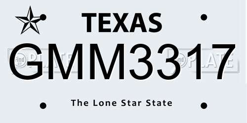 GMM3317 Texas License Plate
