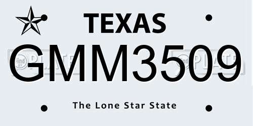 GMM3509 Texas License Plate
